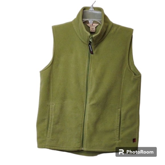 Woolrich Women's Light Willow Green Full Zip Pocket Fleece Vest - Picture 1 of 12